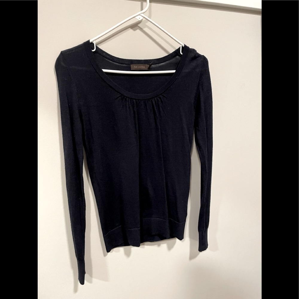 The Limited Navy long sleeve sweater.